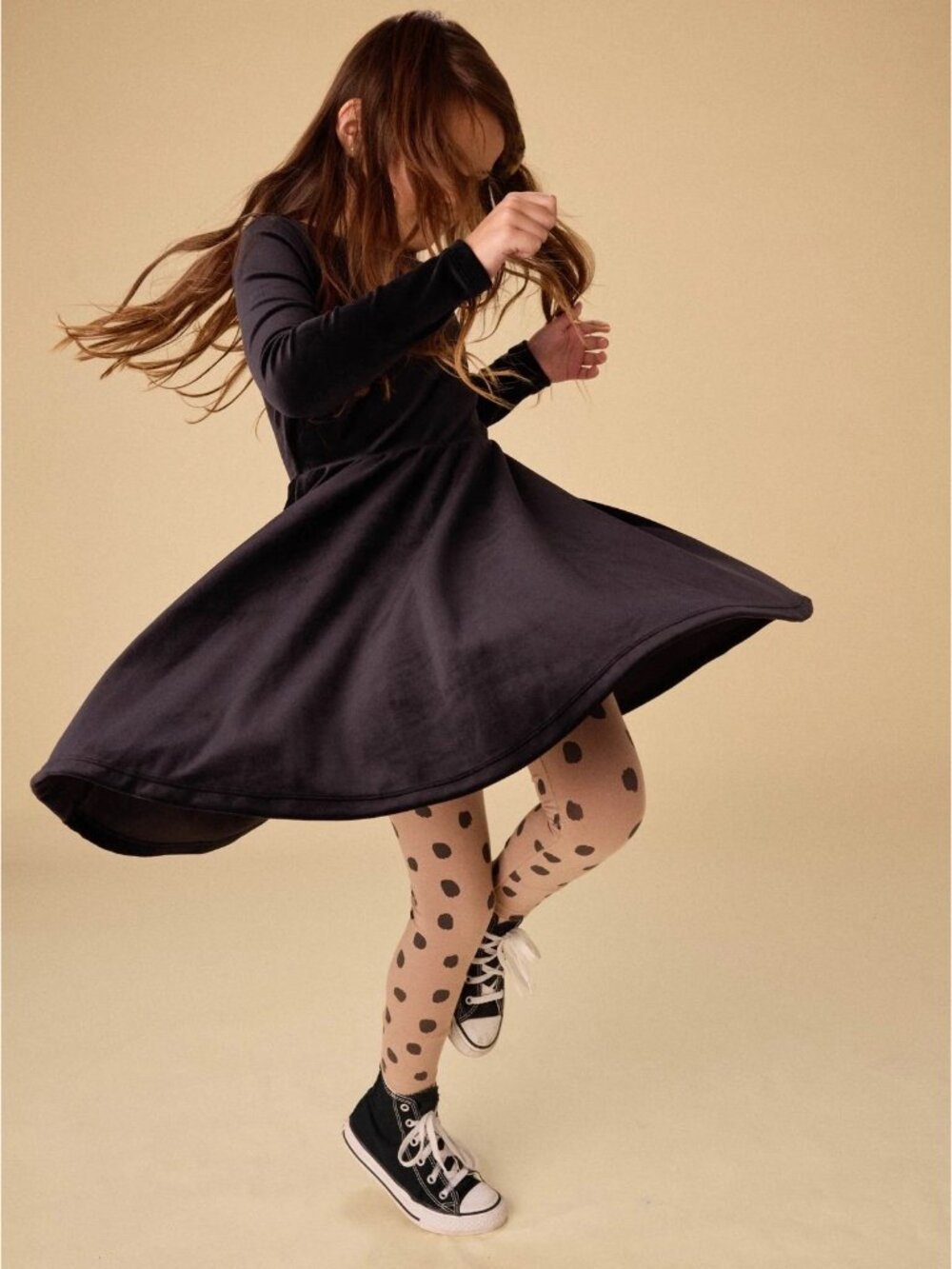 Tea Collection Girl Velour Ballet Dress in Jet Black size 8 years NWT